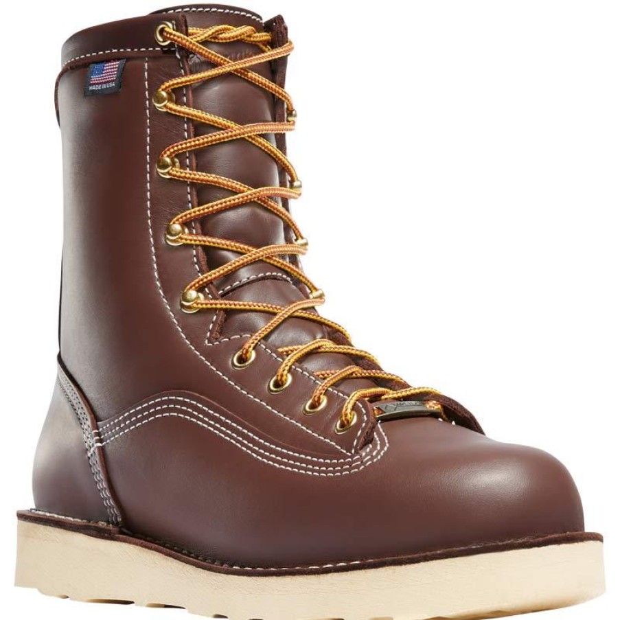 Footwear Danner Non-Steel Safety Toe | Danner Men'S 8" Power Foreman Waterproof Composite Toe Wedge Work Boot Brown