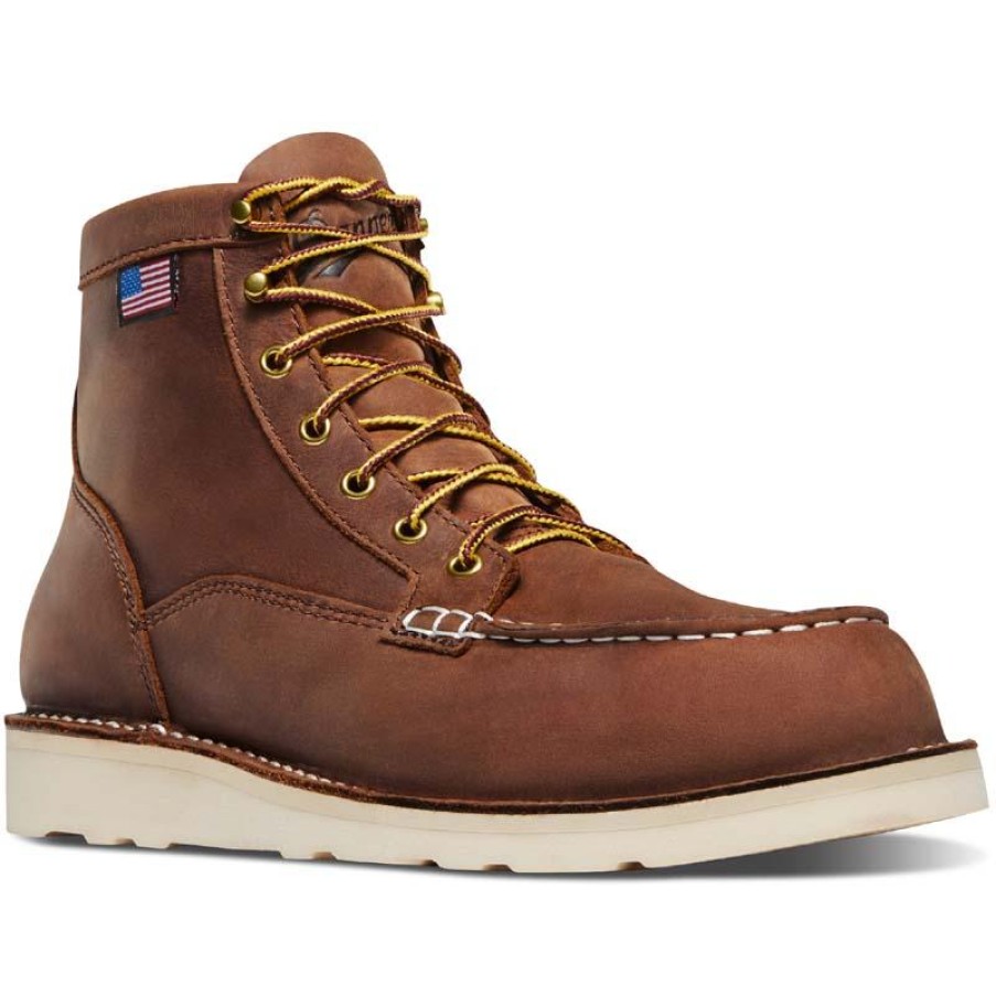 Footwear Danner Work Boots | Danner Men'S 6" Bull Run Moc Toe Work Boot Tobacco