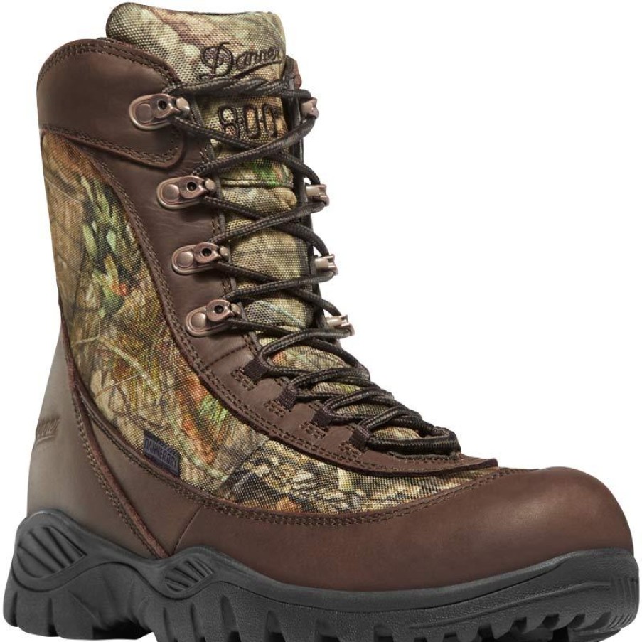 Footwear Danner Hiking | Danner 8" Men'S Element Waterproof Insulated Camouflage Hunting Boot Mossy Oak Break Up Country