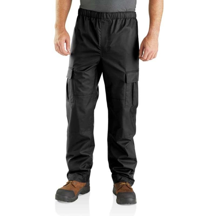 Outerwear Carhartt Rain Pants & Bibs | Carhartt Men'S Dry Harbor Waterproof Breathable Rain Pant Black