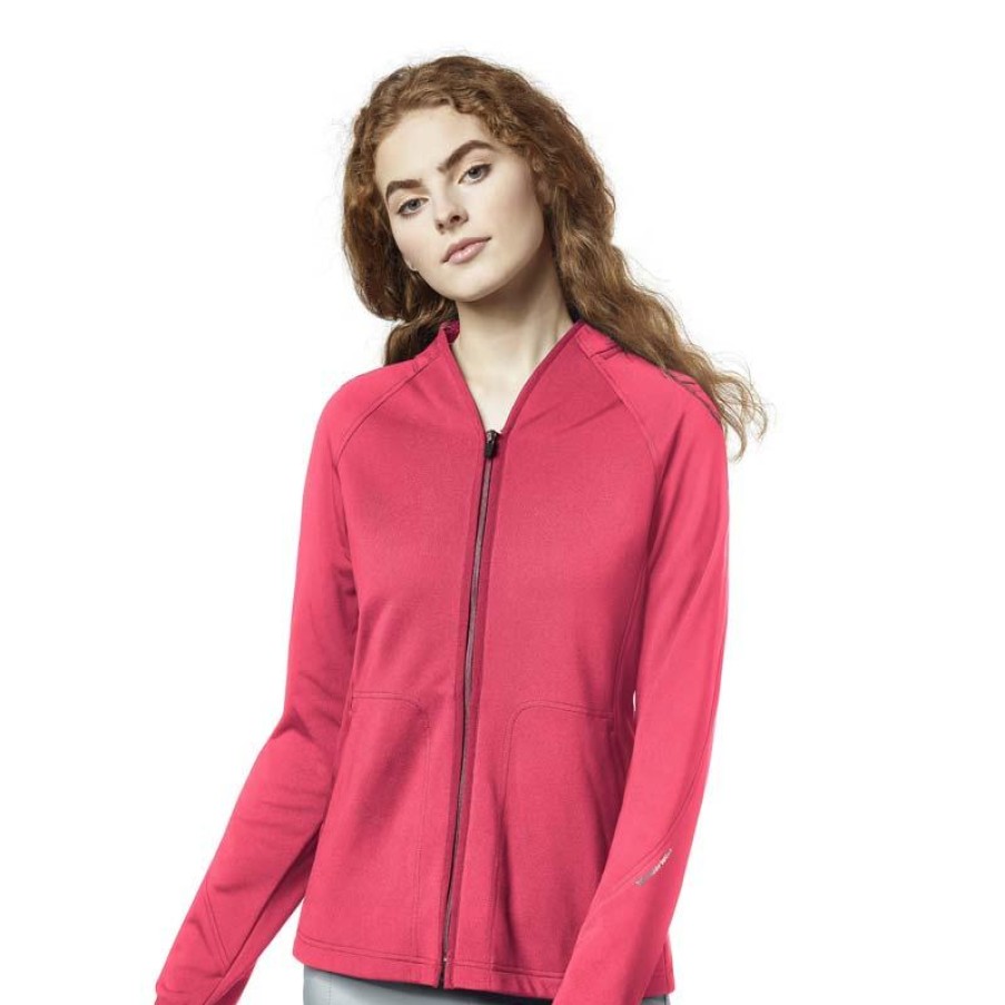 Healthcare WonderWink Layers Lab Coats & Jackets | Wonderwink Layers Women'S Fleece Full Zip Scrub Jacket