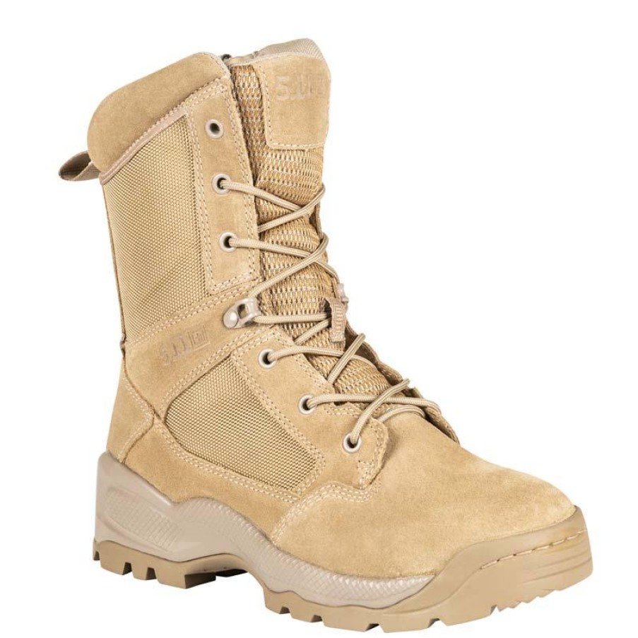 Footwear 5.11 Tactical Non-Slip Boots | 5.11 Tactical Men'S 8" A.T.A.C. 2.0 Arid Side Zip Tactical Boot Coyote