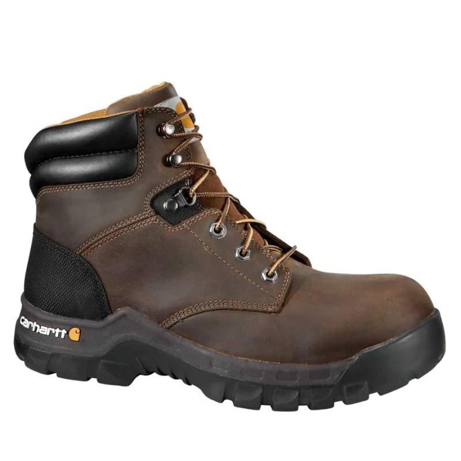 Footwear Carhartt Non-Slip Boots | Carhartt Rugged Flex Men'S 6" Soft Toe Work Boot Brown