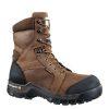 Footwear Carhartt Non-Slip Boots | Carhartt Rugged Flex Men'S 8" Waterproof Insulated Composite Toe Work Boot Dark Brown