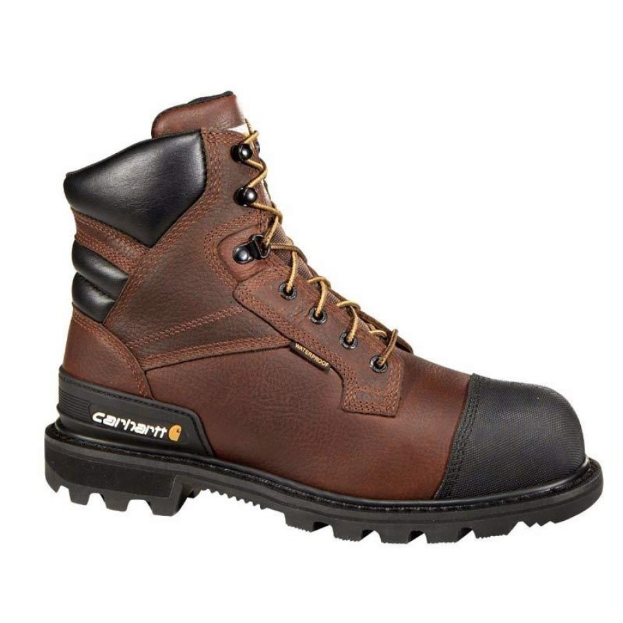 Footwear Carhartt Steel Toe | Carhartt Men'S 6" Waterproof Insulated Steel Toe Csa Work Boot Brown