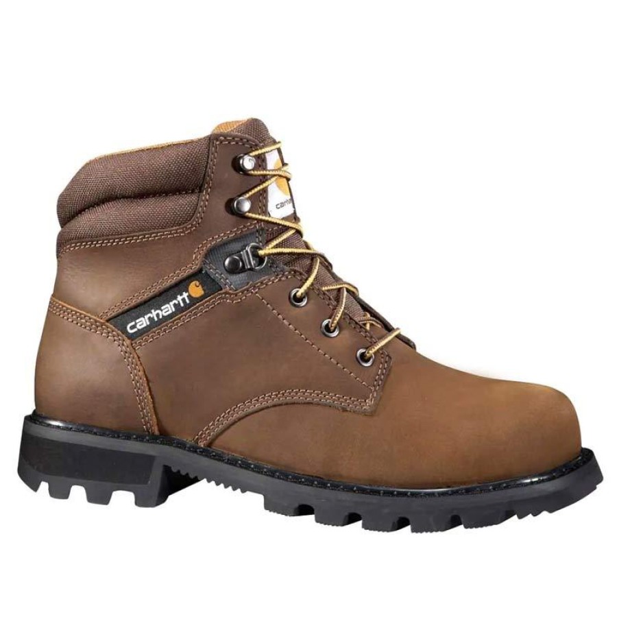 Footwear Carhartt Non-Slip Boots | Carhartt Men'S 6" Steel Toe Work Boot Crazy Horse Brown