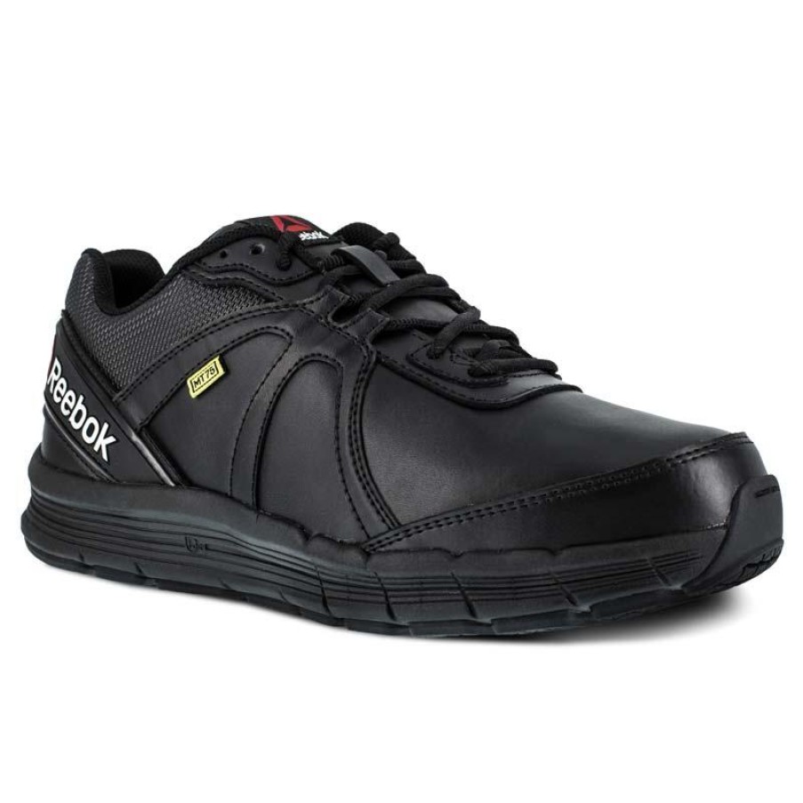 Footwear Reebok Non-Slip Shoes | Reebok Men'S Guide Work Steel Toe Met Guard Performance Cross Trainer Black