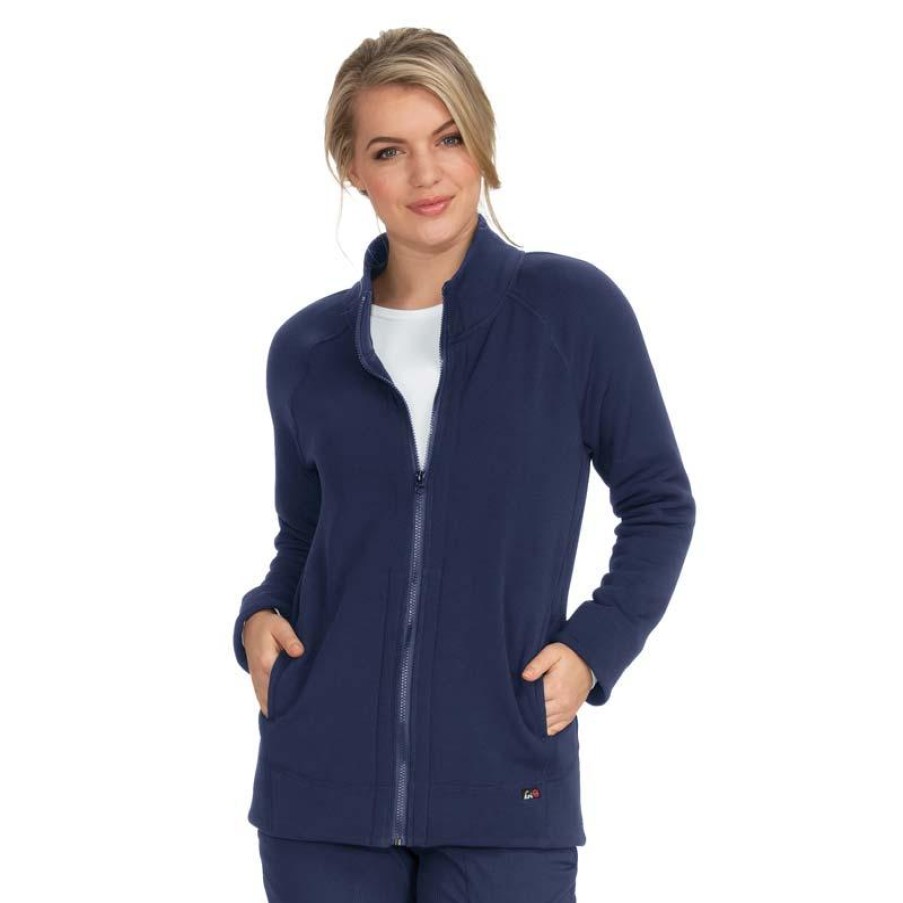 Healthcare KOI Lite Lab Coats & Jackets | Koi Lite Women'S Wellness Zip Front Scrub Jacket