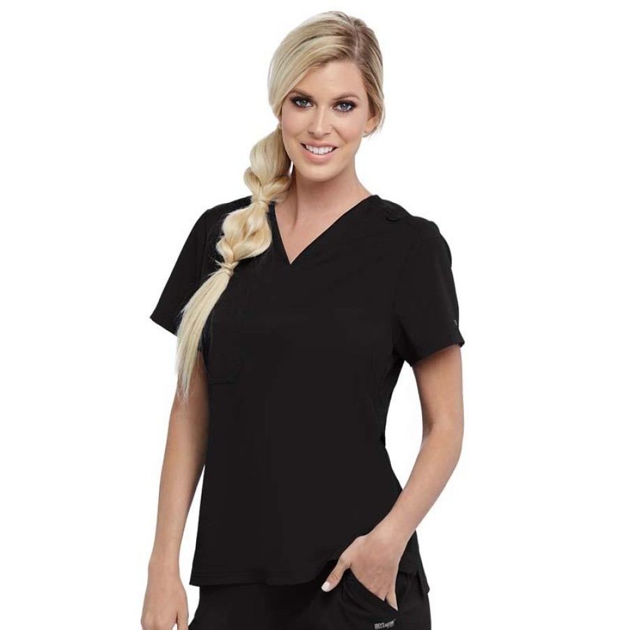 Healthcare Grey's Anatomy Active Scrub Tops | Grey'S Anatomy Active + Spandex Stretch Women'S Bree Tuck-In Scrub Top