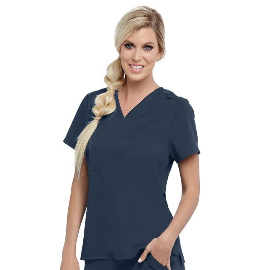 Healthcare Grey's Anatomy Active Scrub Tops | Grey'S Anatomy Active + Spandex Stretch Women'S Bree Tuck-In Scrub Top