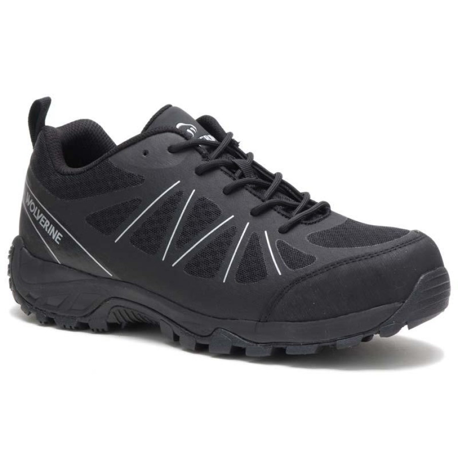 Footwear Wolverine Non-Slip Shoes | Wolverine Men'S Amherst Ii Composite Toe Athletic Work Shoe Black