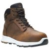 Footwear Wolverine Athletic | Wolverine Men'S Shiftplus Work Lx Waterproof Alloy Toe Athletic Mid Brown