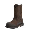 Footwear Ariat Non-Steel Safety Toe | Men'S Overdrive Xtr 10" Waterproof Composite Toe Wellington Work Boot Brown Woven