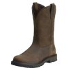 Footwear Ariat Western Boots | Men'S Groundbreaker Pull-On Round Toe Western Work Boot Brown