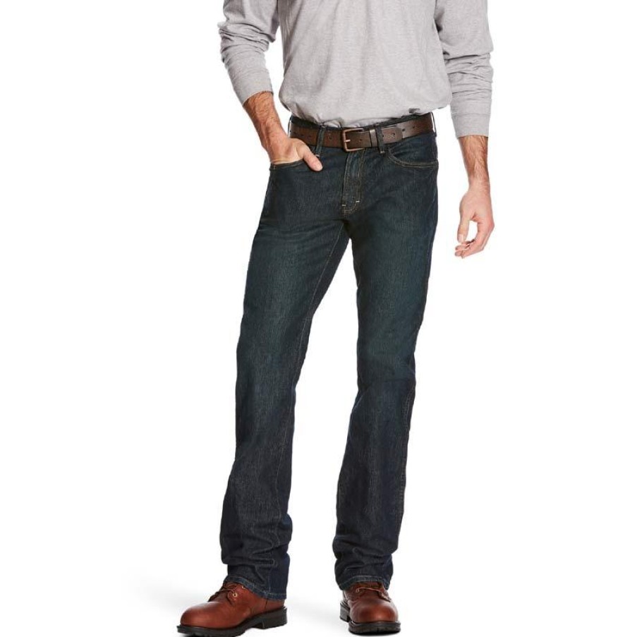 Workwear Ariat Jeans | Ariat Men'S Rebar M5 Durastretch Basic Slim Fit Jean Blackstone