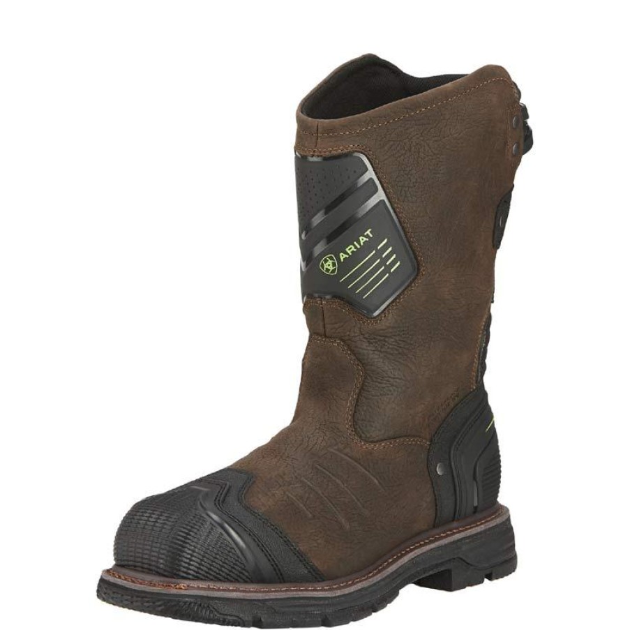 Footwear Ariat Non-Steel Safety Toe | Men'S Catalyst Vx Work Wide Square Toe Waterproof Composite Toe Wellington Work Boot Bruin Brown