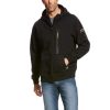 Outerwear Ariat Hoodies | Ariat Men'S Rebar Workman Full Zip Hoodie Black