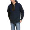 Outerwear Ariat Hoodies | Ariat Men'S Rebar Workman Hoodie Navy