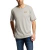 Workwear Ariat T-Shirts | Ariat Men'S Rebar Cotton Strong Short Sleeve Logo T-Shirt Heather Grey