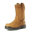 Footwear Ariat Non-Steel Safety Toe | Men'S Turbo Pull-On Waterproof Carbon Composite Toe Wellington Work Boot Aged Bark