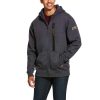 Outerwear Ariat Hoodies | Ariat Men'S Rebar Workman Full Zip Hoodie Charcoal Heather