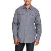 Workwear Ariat Work Shirts | Ariat Men'S Rebar Made Tough Durastretch Classic Fit Work Shirt Steel