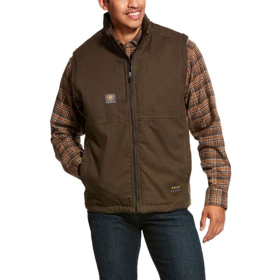 Outerwear Ariat Vests | Ariat Men'S Rebar Duracanvas Vest Wren