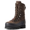 Footwear Ariat Non-Steel Safety Toe | Men'S Linesman Ridge 10" Gore-Tex Composite Toe Work Boot Bitter Brown