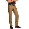 Workwear Ariat Jeans | Ariat Men'S Rebar M4 Made Tough Durastretch Canvas Work Pant Field Khaki