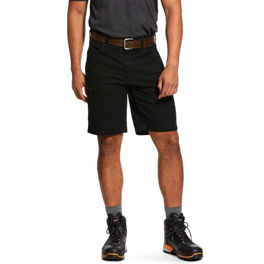 Workwear Ariat Shorts | Ariat Men'S 10" Rebar Made Tough Durastretch Short Black