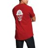 Workwear Ariat T-Shirts | Ariat Men'S Rebar Cotton Strong Roughneck T-Shirt Rio Red