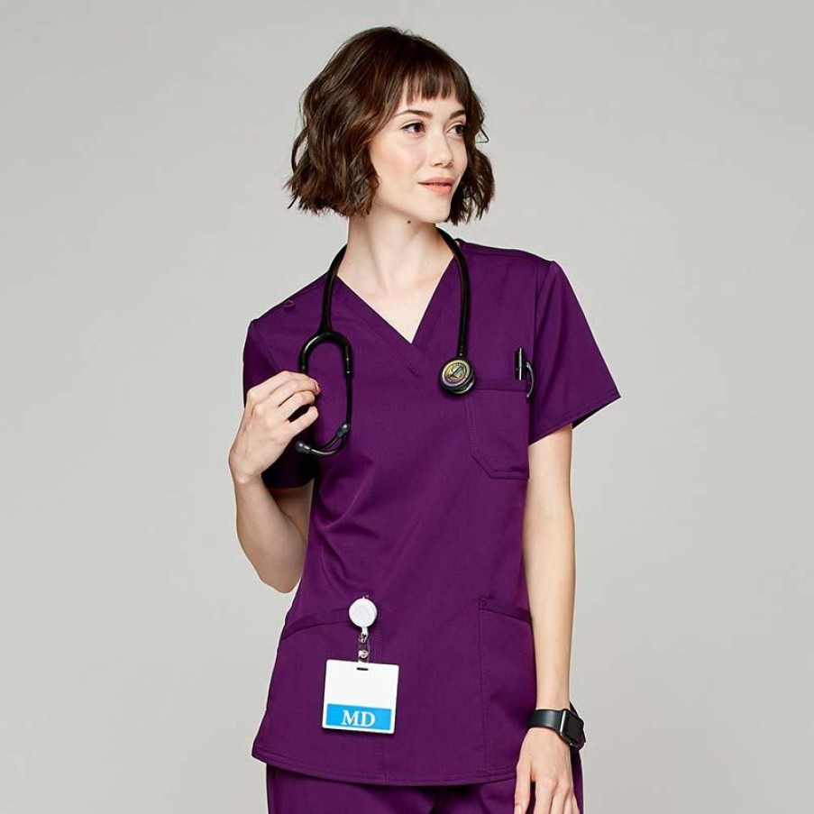 Healthcare Scrubology Core Scrub Tops | Scrubology Core Women'S V-Neck Scrub Top