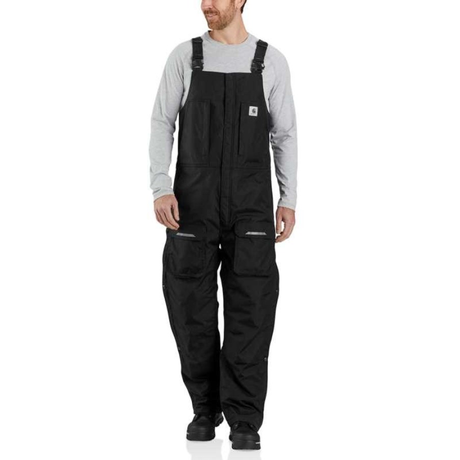 Outerwear Carhartt Bib Overalls | Carhartt Men'S Yukon Extremes Insulated Double Front Biberall Black