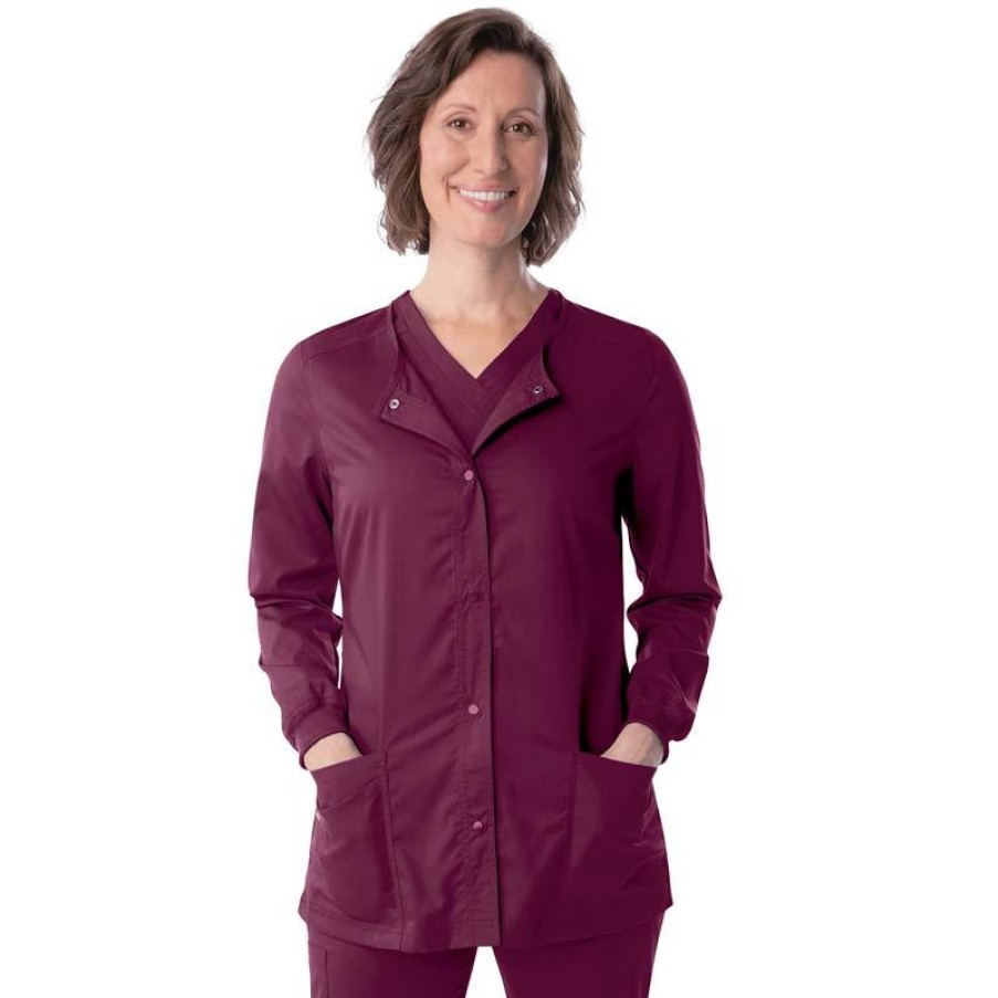 Healthcare ProFlex by Landau Lab Coats & Jackets | Proflex By Landau Women'S Snap Front Warm-Up Scrub Jacket