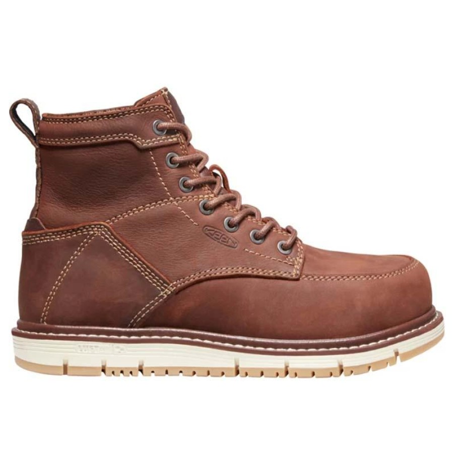 Footwear KEEN Utility Work Boots | Keen Ultility Women'S 6" San Jose Aluminum Toe Wedge Work Boot Gingerbread/Gum