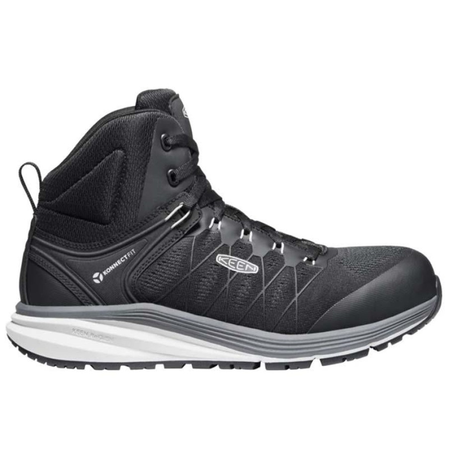 Footwear KEEN Utility Non-Slip Boots | Keen Ultility Men'S Vista Energy Mid Carbon Toe Hiker Vapor/Black