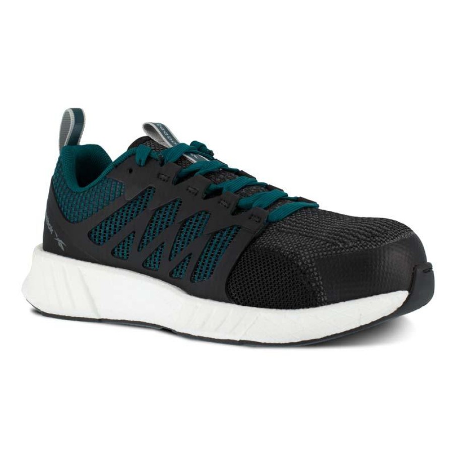 Footwear Reebok Athletic | Reebok Works Women'S Fusion Flexweave Work Esd Composite Toe Athletic Work Shoe Teal/Black