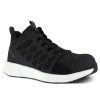 Footwear Reebok Non-Slip Shoes | Reebok Works Men'S Fusion Flexweave Work Composite Toe Athletic Mid-Cut Work Shoe Black / White