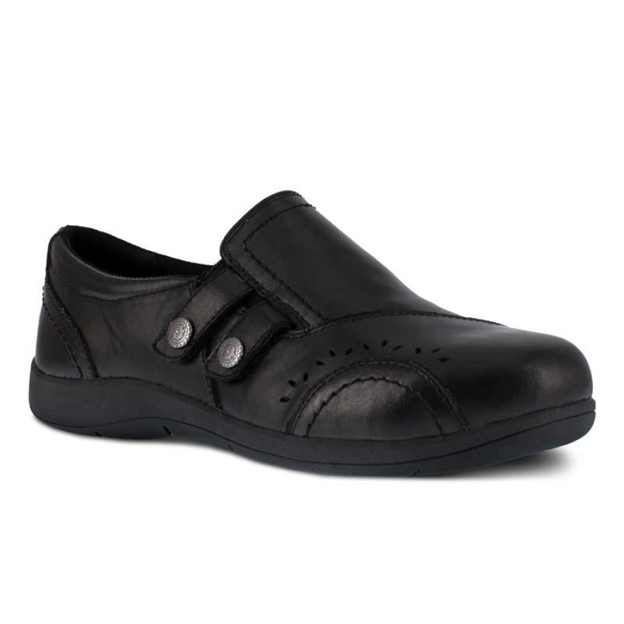 Footwear Rockport Non-Slip Shoes | Rockport Works Women'S Daisy Work Alloy Toe Slip On Black