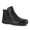 Footwear Rockport Work Boots | Rockport Works Women'S Daisy Work Alloy Toe Side Zip Ruched Bootie Black