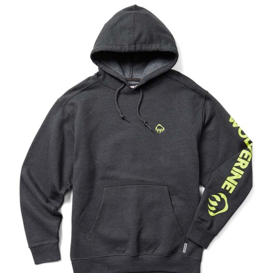 Outerwear Wolverine Hoodies | Wolverine Men'S Graphic Hoody With Sleeve Logo