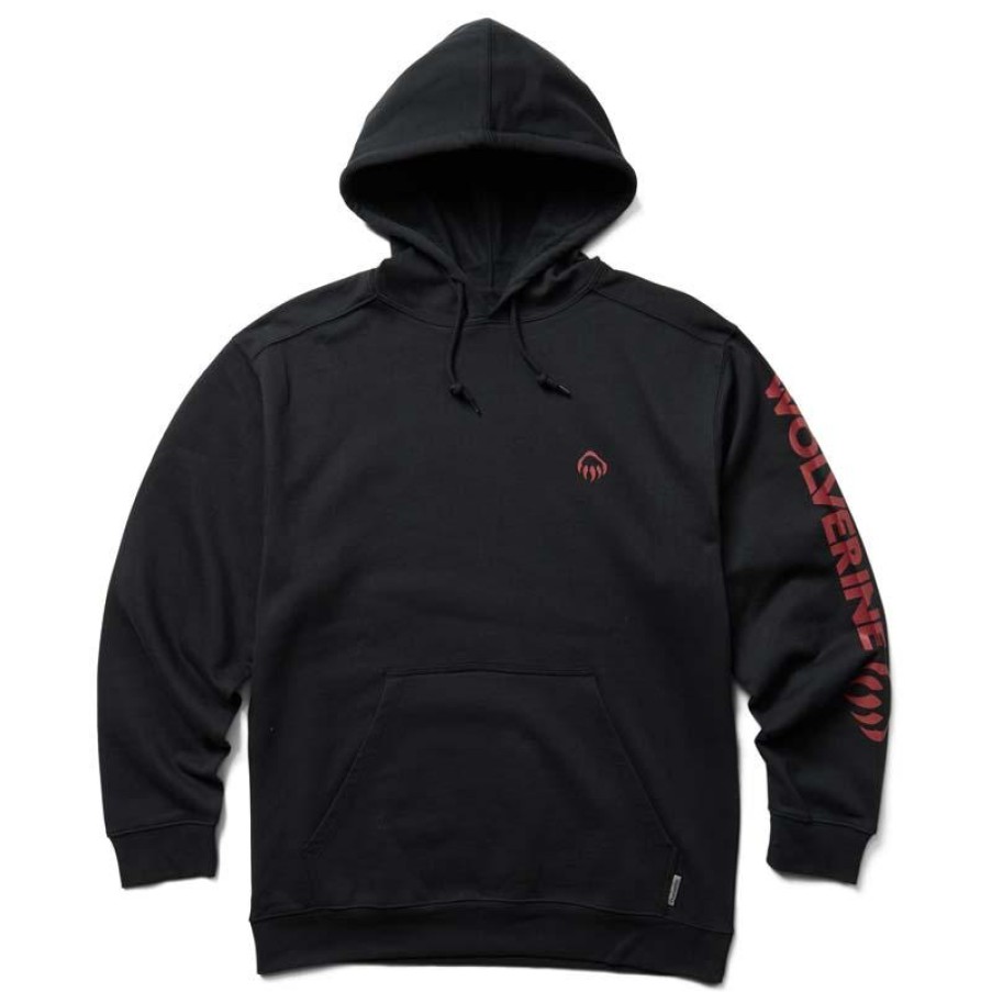 Outerwear Wolverine Hoodies | Wolverine Men'S Graphic Hoody With Sleeve Logo