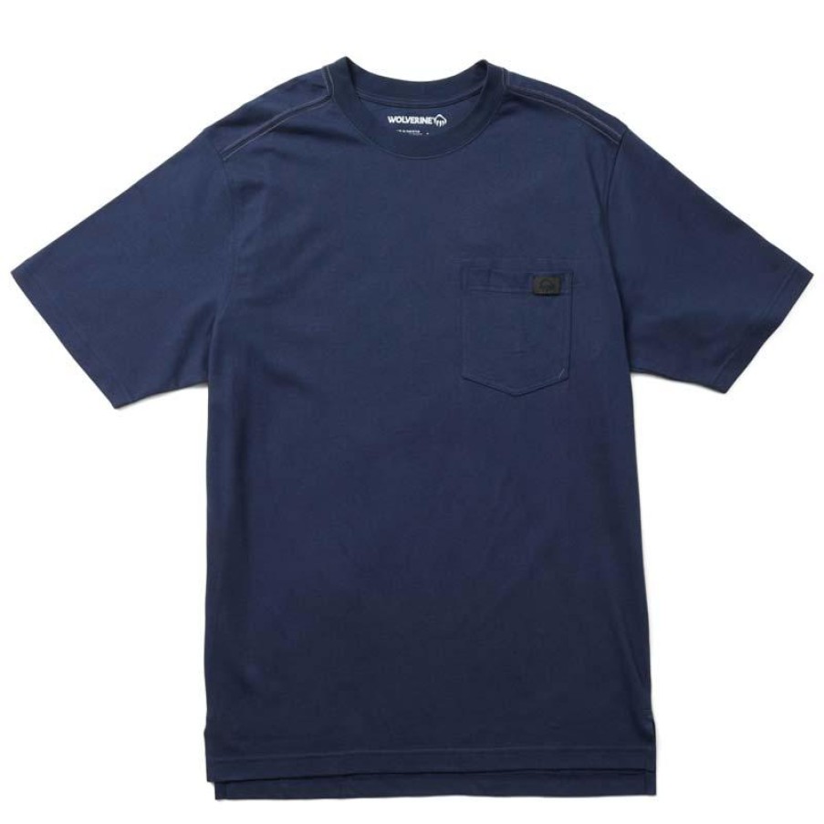 Workwear Wolverine T-Shirts | Wolverine Men'S Short Sleeve Guardian Cotton Pocket Tee