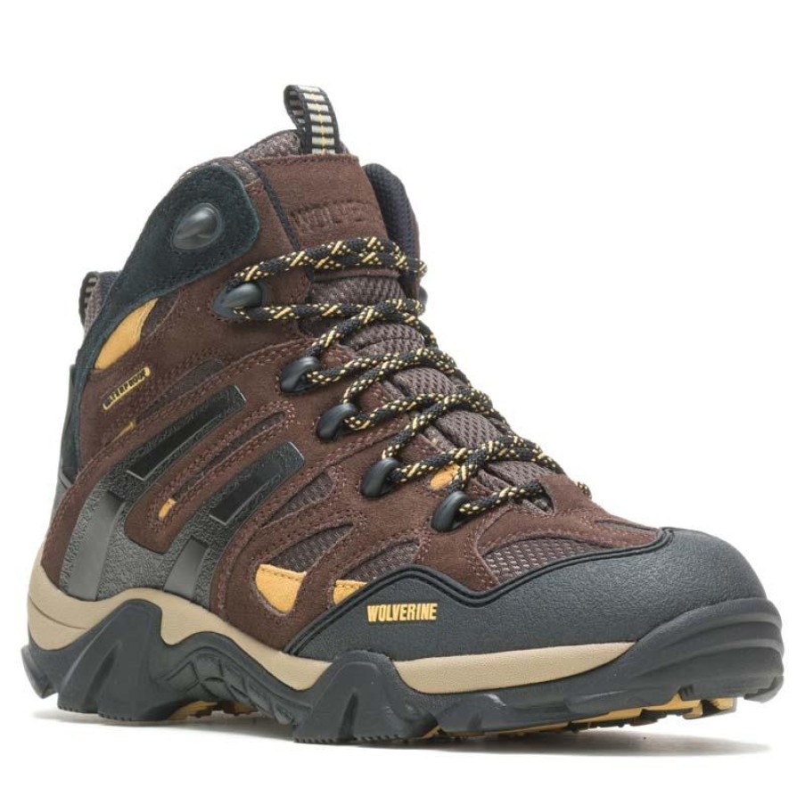 Footwear Wolverine Hiking | Wolverine Men'S Wilderness Waterproof Soft Toe Hiker Chocolate Brown