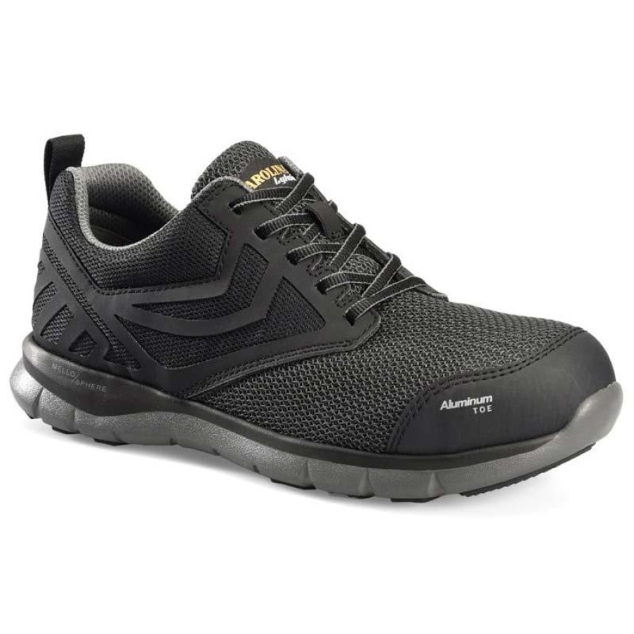 Footwear Carolina Non-Slip Shoes | Carolina Men'S Gust Lo Aluminum Toe Athletic Work Shoe Black