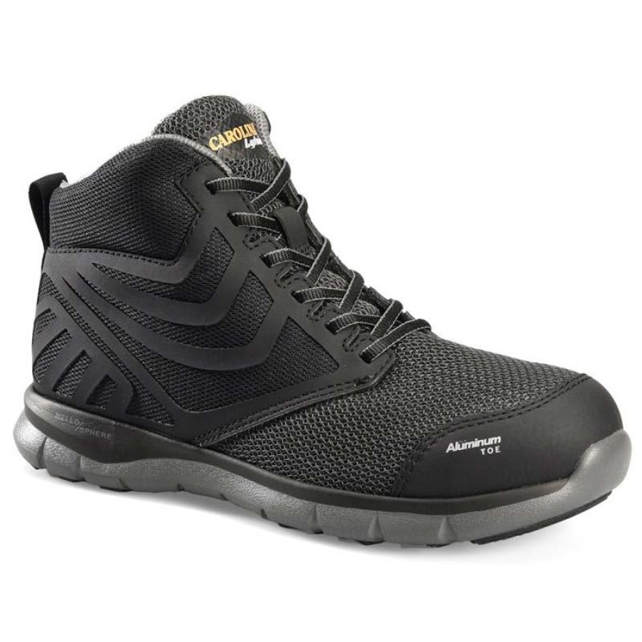 Footwear Carolina Non-Slip Shoes | Carolina Men'S Gust Hi Aluminum Toe Athletic Mid-Cut Black