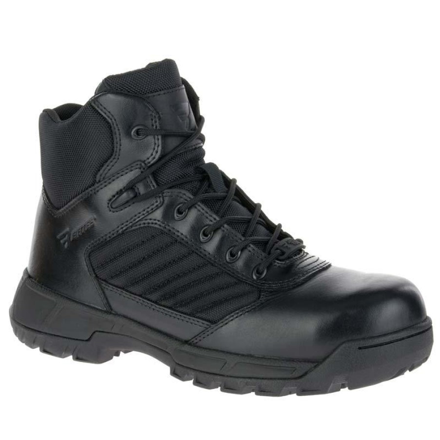 Footwear Bates Non-Slip Boots | Bates Men'S Mid Tactical Sport 2 Composite Toe Side Zip Boot Black