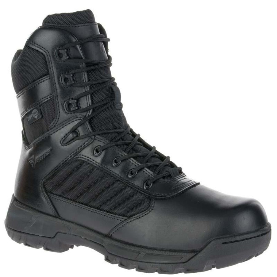 Footwear Bates Non-Slip Boots | Bates Men'S Tall Tactical Sport 2 Dryguard Waterproof Side Zip Boot Black