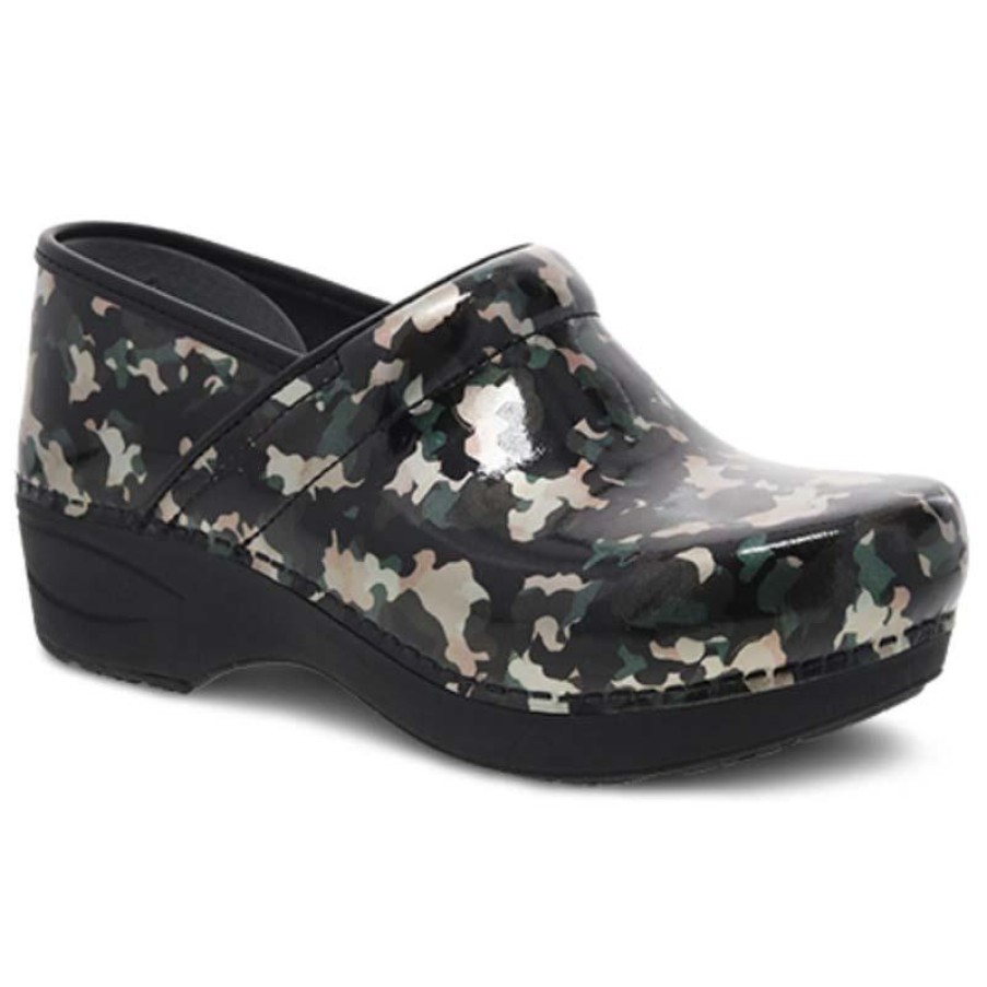 Footwear Dansko Non-Slip Healthcare | Dansko Women'S Xp 2.0 Camo Pantent Leather Clog Camo Patent