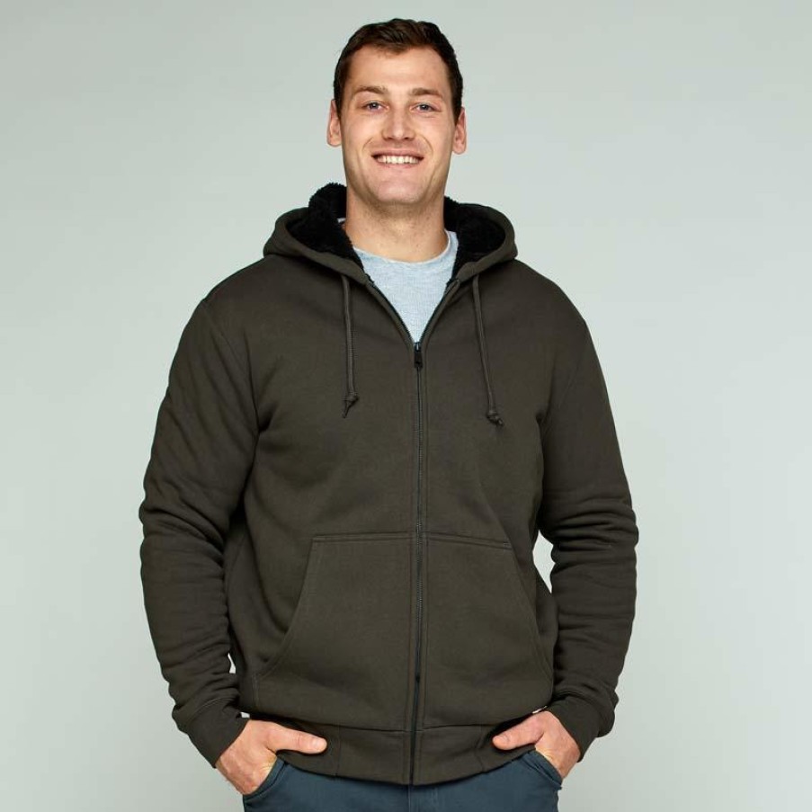 Outerwear Originals by WorkNGear Hoodies | Originals By Work 'N Gear Men'S Rain Resistant Sherpa Lined Zip Up Hoodie